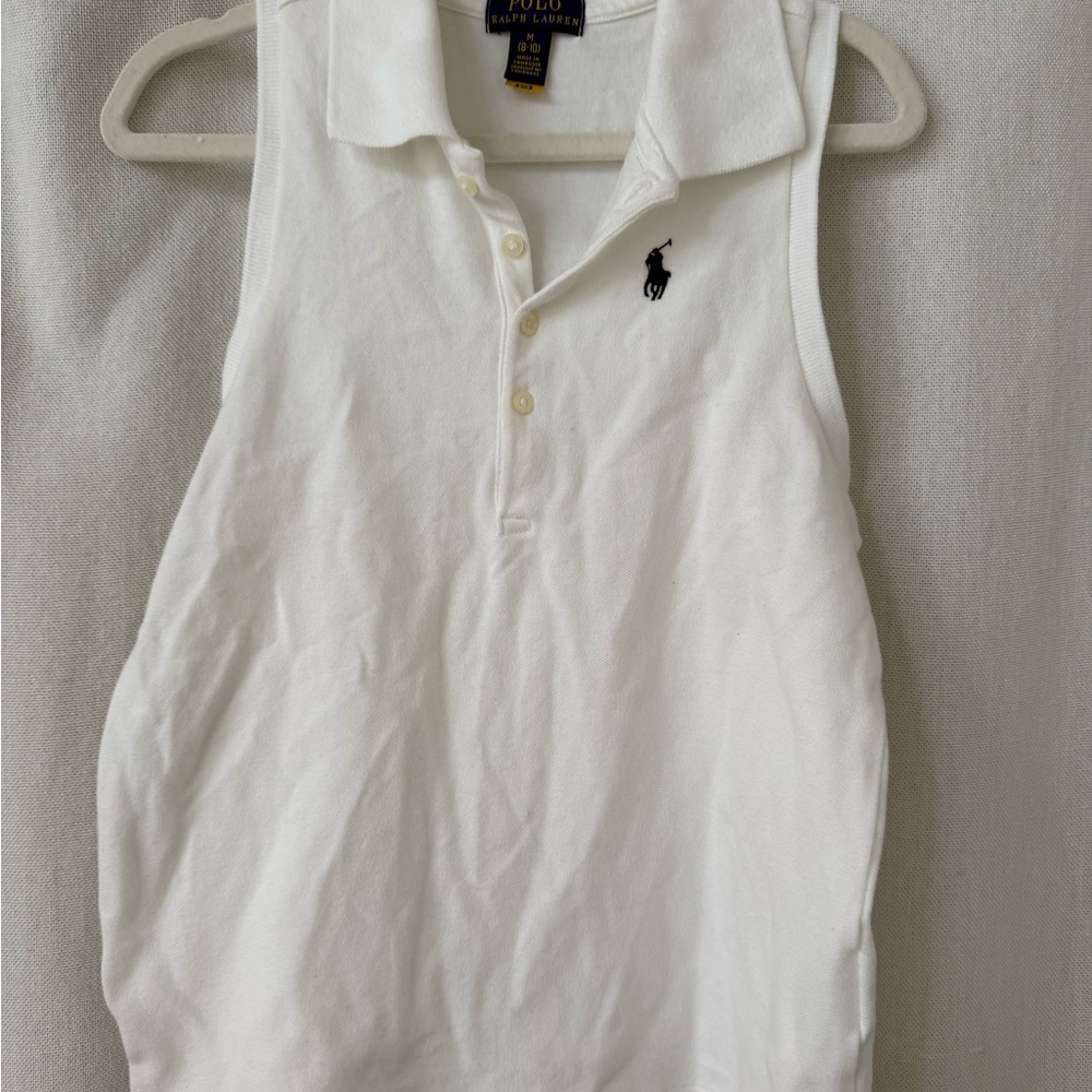 Girls Polo by Ralph Lauren sleeveless polo White sz M (8-10)